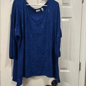 Kim Rogers Navy Sequin Pullover